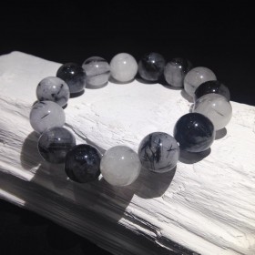 Bracelet billes Quartz Tourmaline