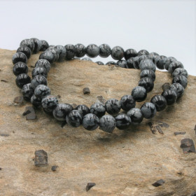 Bracelet Obsidienne "flocons de neige"