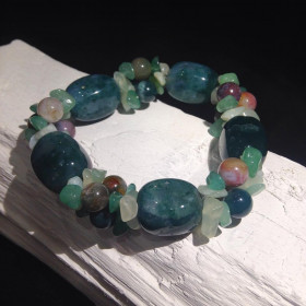Bracelet Agate Mousse et Multi Pierres