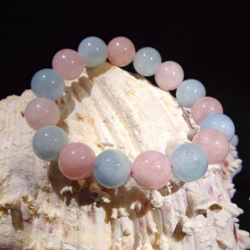 Bracelet Aigue Marine et Morganite