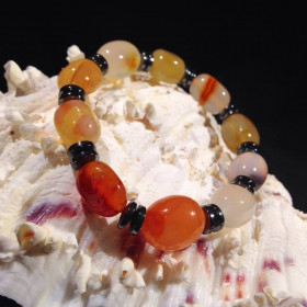 Bracelet Cornaline et Hématite