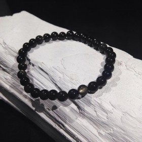 Bracelet Obsidienne Dorée
