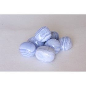 Pierre polies Calcédoine Bleue